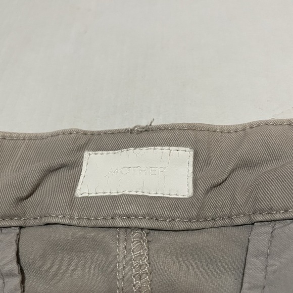 Mother Women 25 X 23 The Shaker Prep Ankle Fray Beige Pink Cropped USA Made Pant - Picture 3 of 9